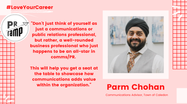 Valentine’s Day is coming up and we’re in LOVE with this piece of advice from #PRRamp mentor <a href="/parm_charm/">Parm</a>. What’s a piece of career advice that you ❤️ ? #loveyourcareer