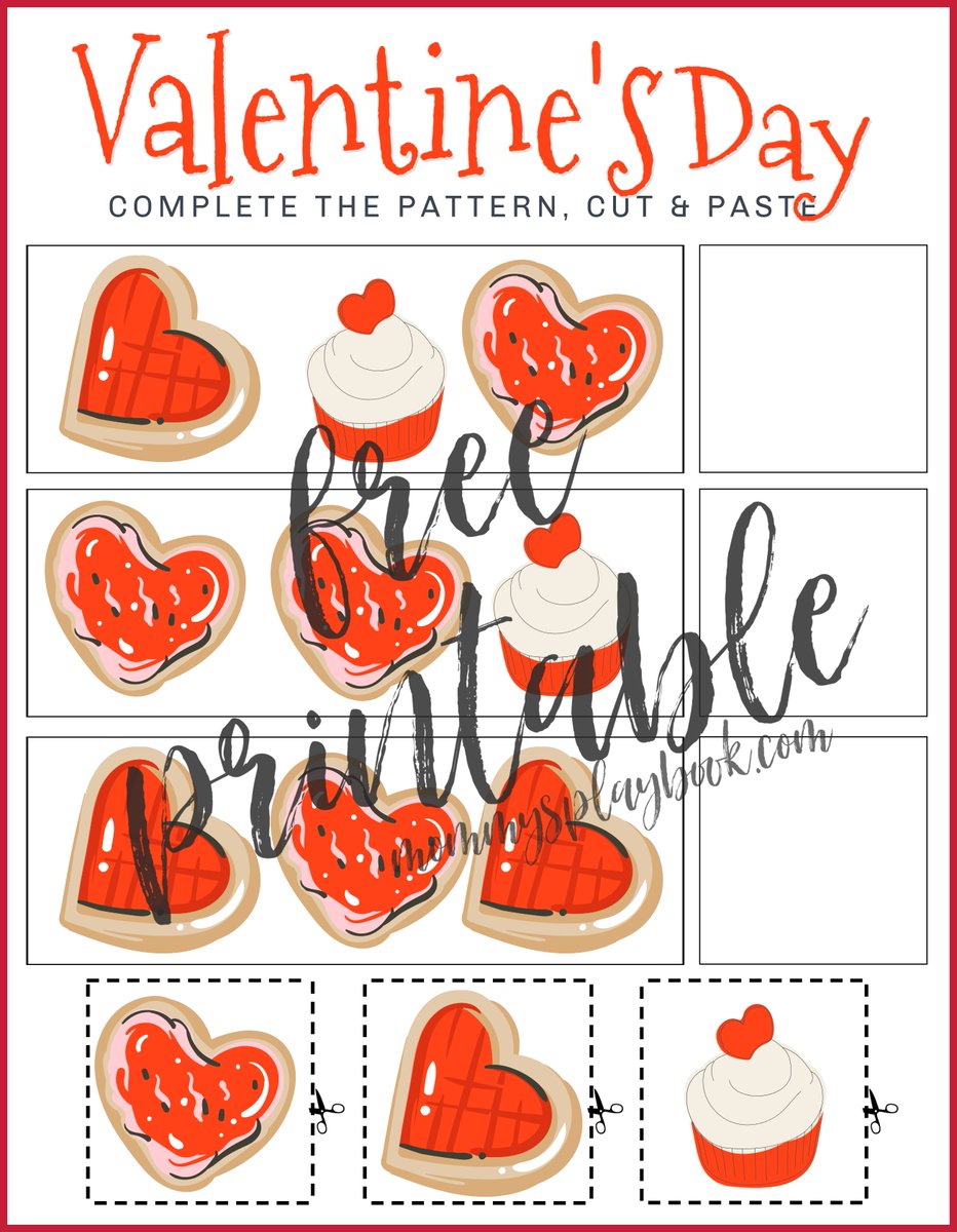 MommysPlaybook's tweet photo. FREE PRINTABLE: Complete the Pattern, #CutPaste Worksheet for Preschoolers! Visit the blog to download this cute #Worksheet!
DOWNLOAD HERE: https://t.co/eiMugiO69x
#ValentinesDay2022 #VDay #Preschool #Homeschool #ScissorSkills https://t.co/Ea7wVlNi1s