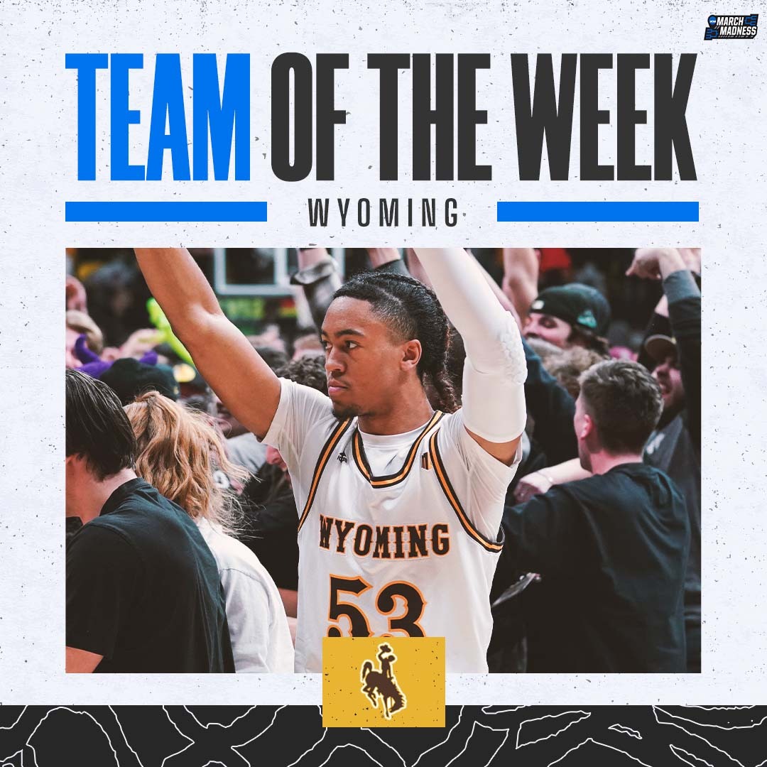 MarchMadnessMBB's tweet photo. 🏆 Weekly Awards from @TheAndyKatz!

Team of the Week: Wyoming
Player of the Week: Kofi Cockburn https://t.co/6U24pNWTwd