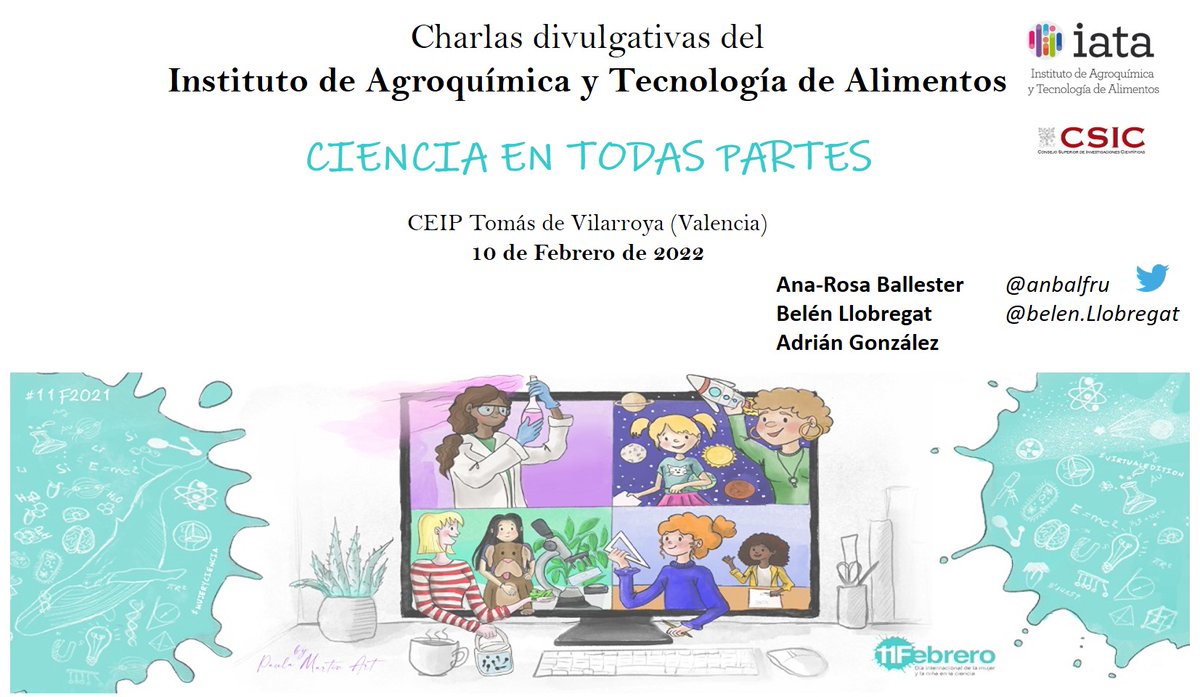 PostPath_IATA's tweet photo. Preparando las charlas divulgativas por el @11defebreroES con @anbalfru @BelenLlobregat @AdrianGG8 del @iata_csic @CSICval @CSICdivulga https://t.co/0AeSWKByba