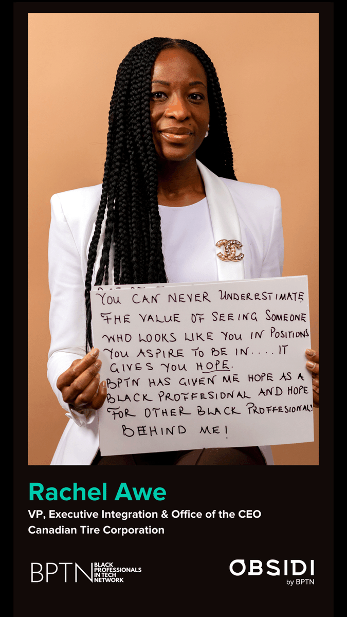 Rachel Awe, says - “You can never underestimate the value of seeing someone who looks like you in a position that you aspire to be in. It gives you hope.” 

You can get that job! 

Unlock career growth on Obsidi.com 

#BPTN #Blackwomenintech #blacktechtwitter