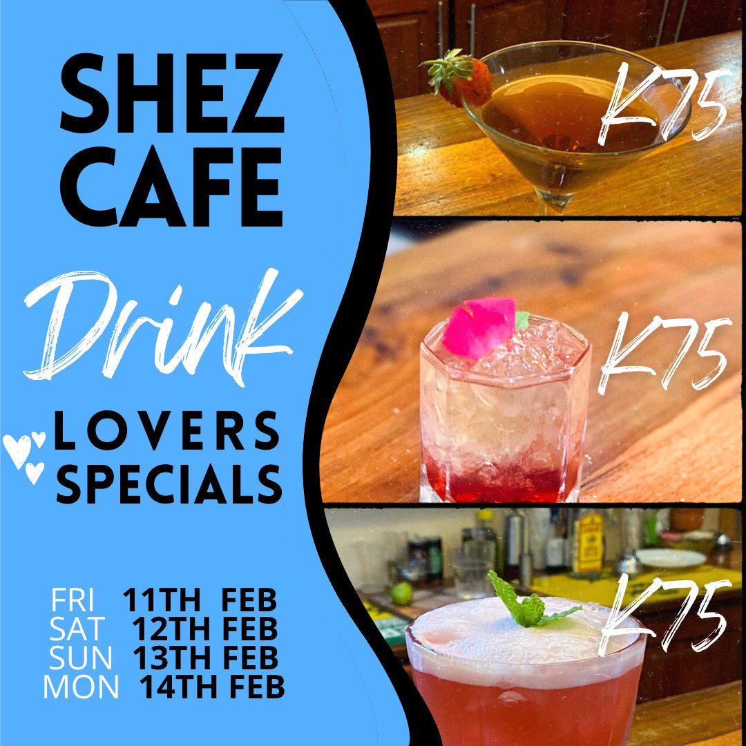 ShezCafe's tweet photo. Celebrating All Food and Drink Lovers.  You Love Food, We Love You. You Love Drinks. We Love You Too!  #shezcafe #shezcafezambia #lusaka #lusakazambia #kabulonga #ribs #wings #crayfish #25percentoff #rum #gin #whiskey #K75 #friday #saturday #sunday #Monday #valentines #allweekend https://t.co/2zbGqzX645