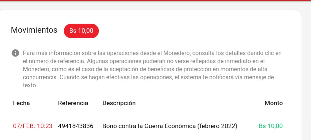 Continúa este lunes 7 de febrero la entrega del Bono Contra la Guerra Económica por el Sistema Patria