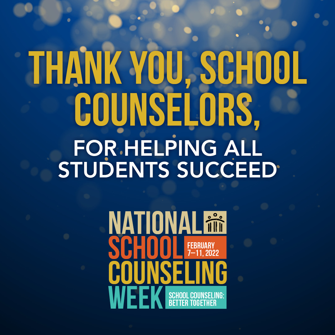 SEPSchools's tweet photo. It's National School Counseling Week! The theme is "Better Together." Let's celebrate all of our counselors this week! Did you know that to be a school counselor you must have a Master's Degree? Our counselors are part of the 279 SEP certified staff with advanced degrees. #1SEP https://t.co/oz1mrxBPVp