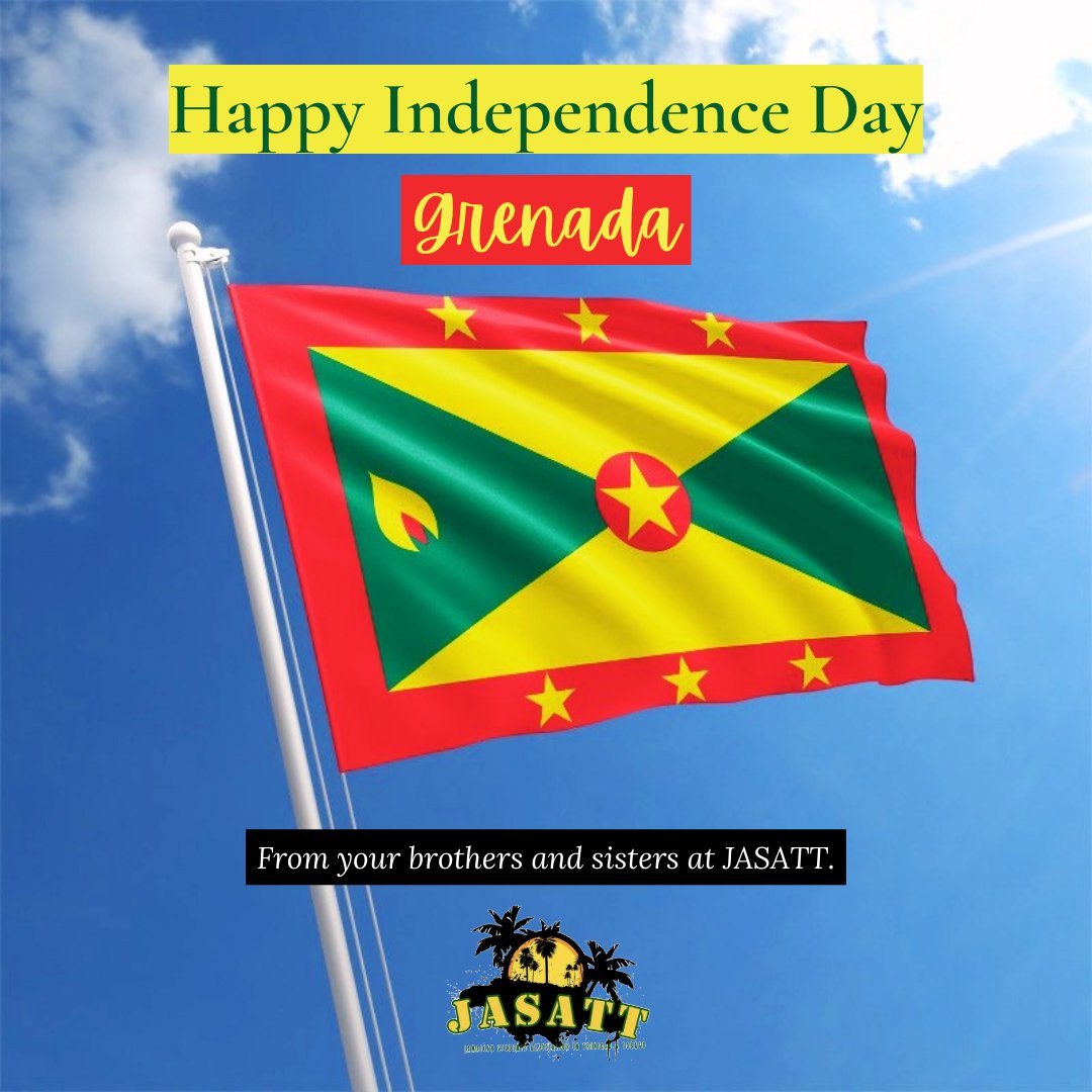 jasatt_876's tweet photo. The Jamaican Students' Association in Trinidad and Tobago would like to wish Gredada a HAPPY INDEPENDENCE DAY! 🇬🇩🇬🇩🇬🇩🇬🇩 48 years strong 💪🏽💪🏽💪🏽
.
.
.
#JASATT 
#onetree 
#manybranches 
#rootedstronglythroughintegration 
#HappyIndependenceDay🇬🇩 https://t.co/xU8AlZFC96