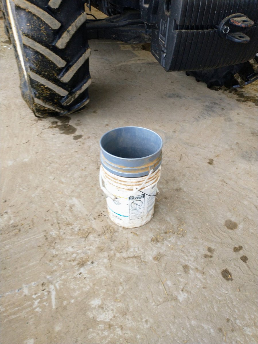 I'm convinced that all the gravitational, magnetic, nuclear, and electrical forces in the universe combined would pale in comparison to the frictional force holding these two buckets together.

I give up. #farmerproblems