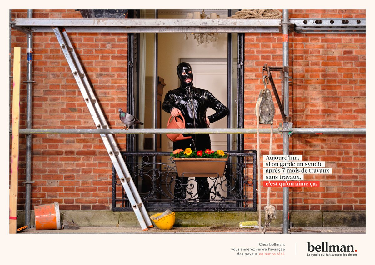 laReclame's tweet photo. Bellman et son agence @Steveagency nous invitent à enfin changer de syndic dans une campagne... un brin osée.

📸 : @GoldbergerSacha https://t.co/x44O1Qx93D