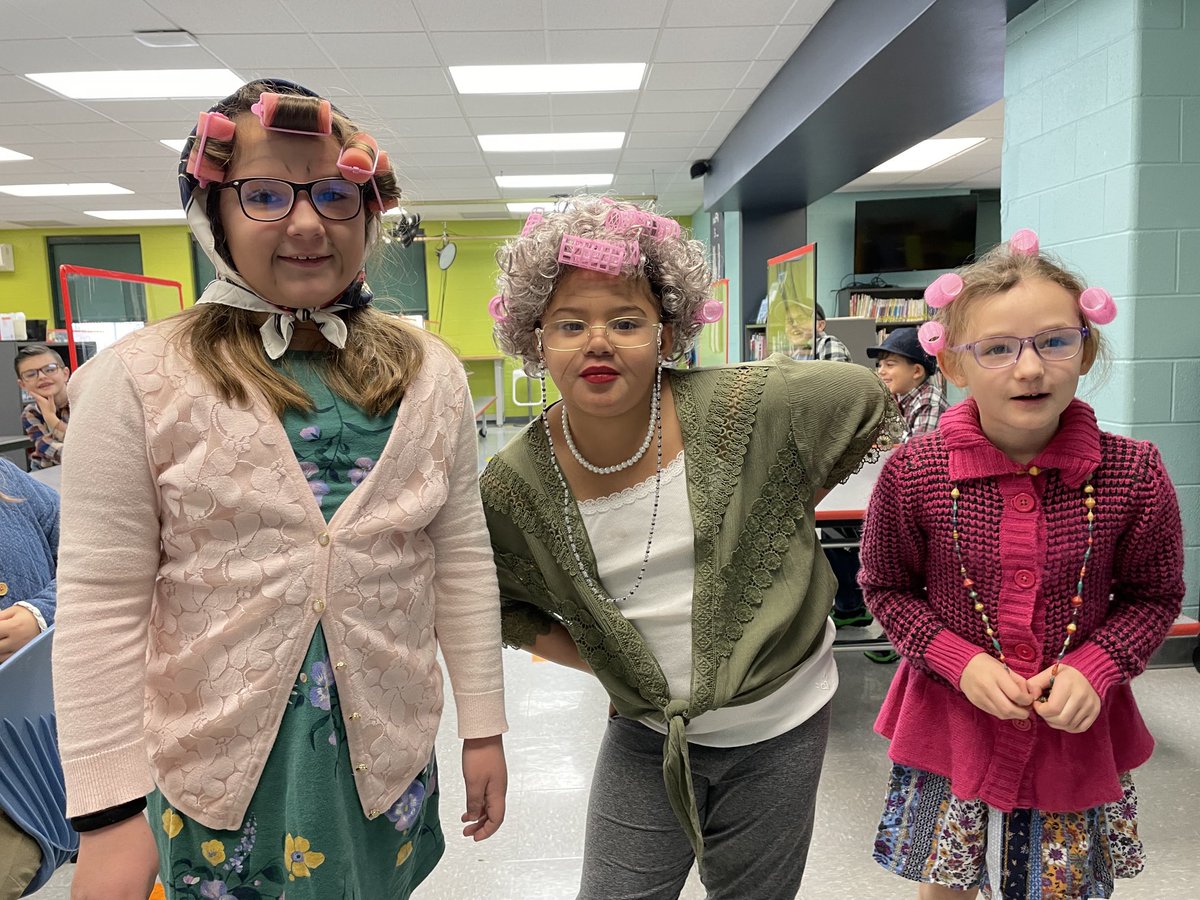 wmpennelem's tweet photo. 2nd grade students are celebrating the 102nd day of school today by dressing like 102 year olds.  I guess at 102 I will be wearing hat, rollers, and pearls!!!! https://t.co/oFU0KWBwHt