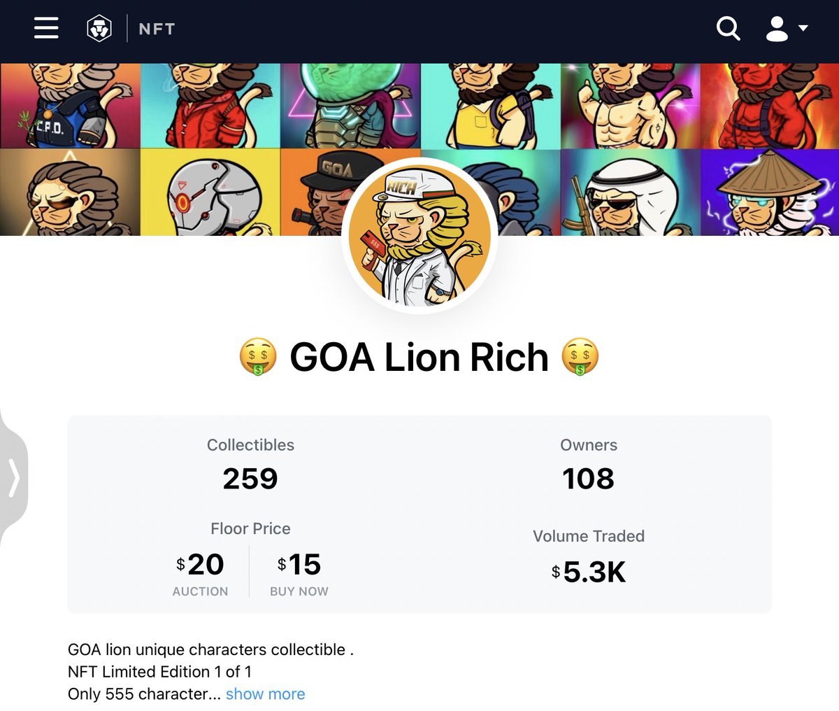 Now, 248 lion Rich can be sold.🔥🔥🔥🔥 #cro #NFTs #NFTCommunity #nftart #nftcollectors #lionrich