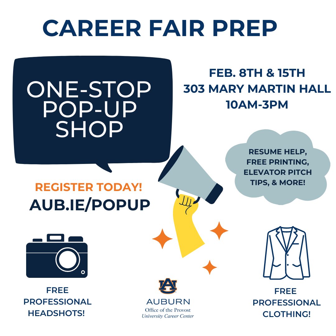 Career Fair prep! FREE HEADSHOTS! Register today at aub.ie/popup