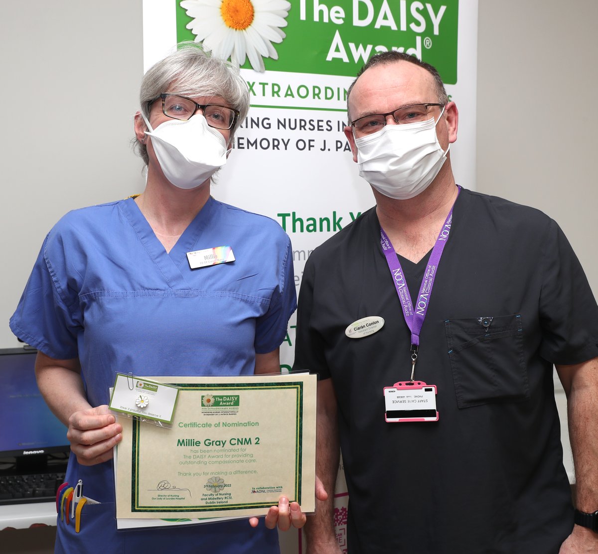NursingOlol's tweet photo. Just Had our First @DAISY4Nurses  Daisy Awards of 2022 @NursingOlol ! with Extraordinary Colleagues Beautiful testimonies from Patients, families &amp; Colleagues. Well done everyone! You make us so proud. Our  awards are sponsored by our amazing partners @RCSI_FacNurMid 🌼🌼🌼 https://t.co/2WVtre3GmF