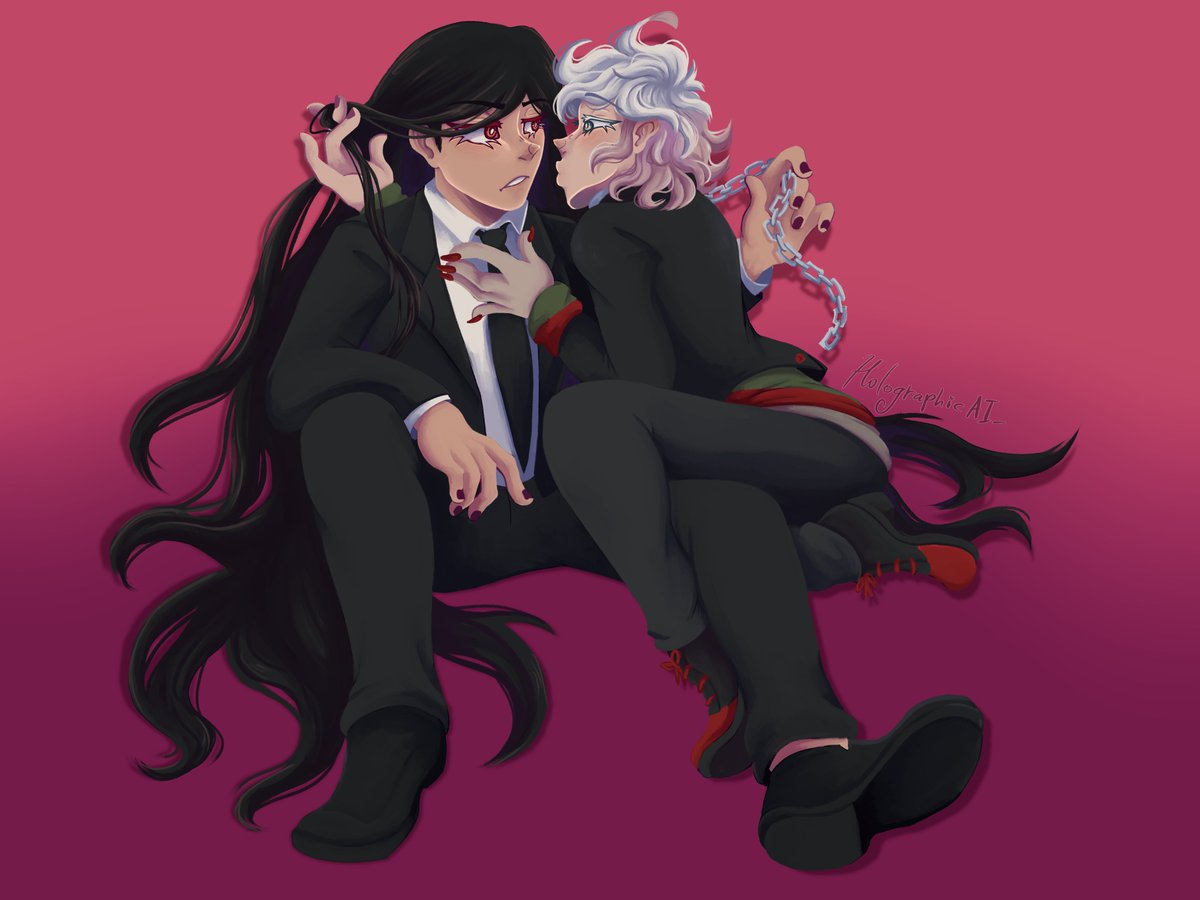 HolographicAI_'s tweet photo. Oh Kamukura-kun won't you spare this poor whore a widdle kissie
#kamukoma #danganronpa https://t.co/UWDVRZZSHU