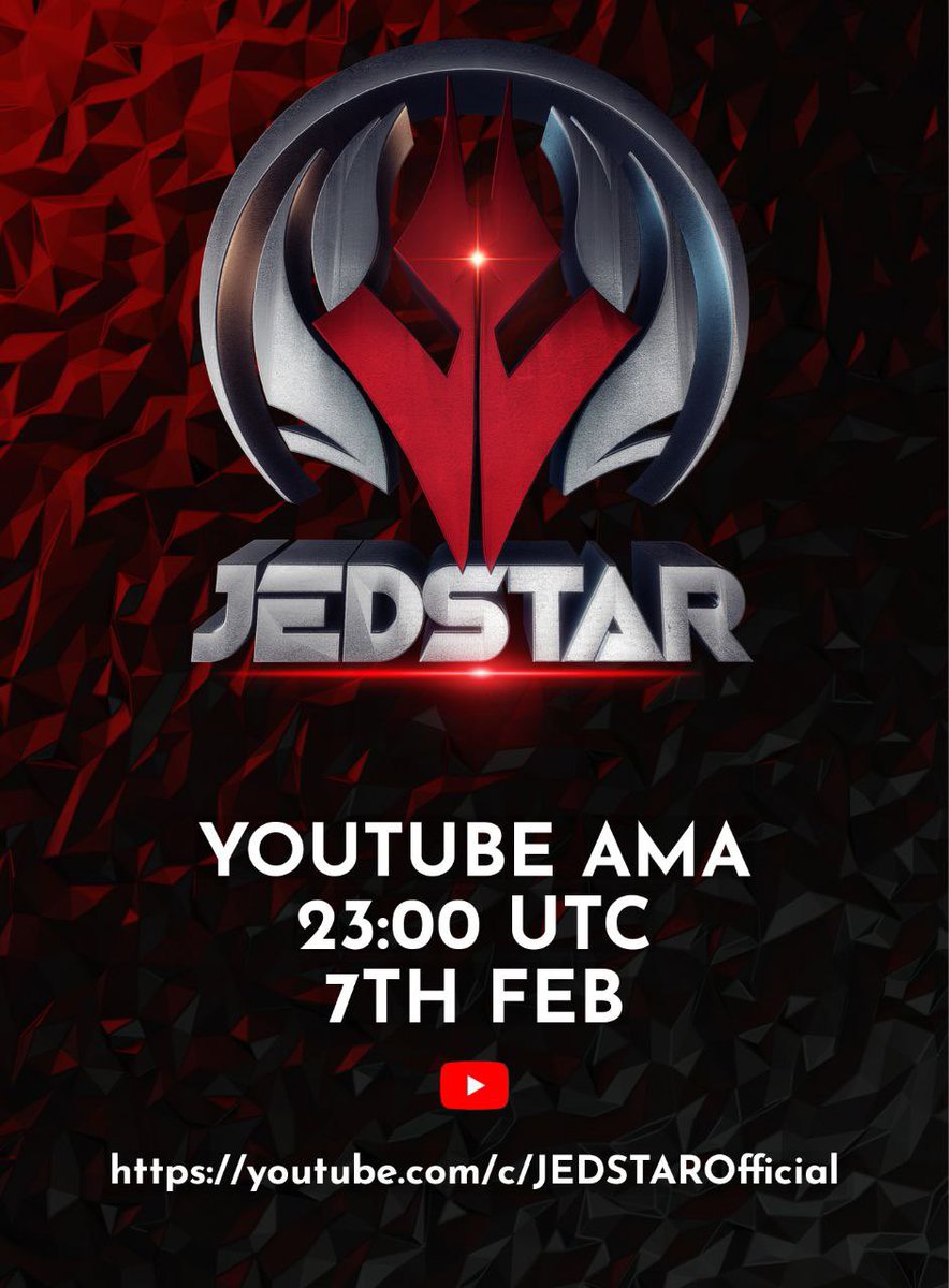 CryptoEmpressX's tweet image. Save the date ‼️❤️

#Jedstar AMA on February 7th in our YouTube channel🎉🚀

youtube.com/c/JEDSTAROffic… #Jedstar #Kred #Ama #Crypto #Cryptonews