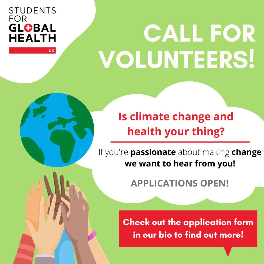 WeAreSfGH's tweet photo. 📢 Applications are open to join @sfghct Climate and Health team! 
Apply here ➡️ https://t.co/lok6VZ0IHu

⏰ Deadline: 20/3/22 at 11:59
✉️ Please get in touch at coordinatedtheme@studentsforglobalhealth.org if you have any questions! https://t.co/2VCHCu0AUu