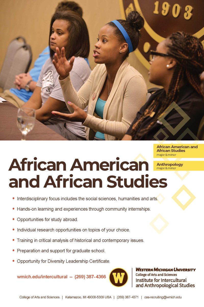 WMUIIAS's tweet photo. Want to learn more about our newly reinstated African American and African Studies Program (AAAS)? You can find the added benefits of declaring a major in AAAS here! https://t.co/ly7ddr8OW7