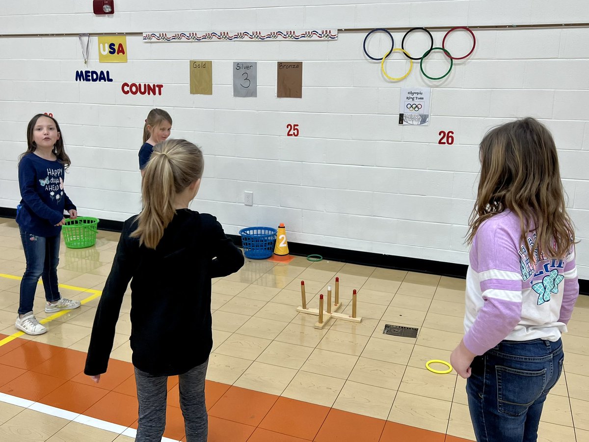 Let the games begin!!  Mrs. Jordan’s PE classes are in the Olympics this week!  They are doing hockey, skeleton, biathlon, and more! #USAUSA #WinterOlympics <a href="/ACSPHYSED/">Anderson County PE</a>