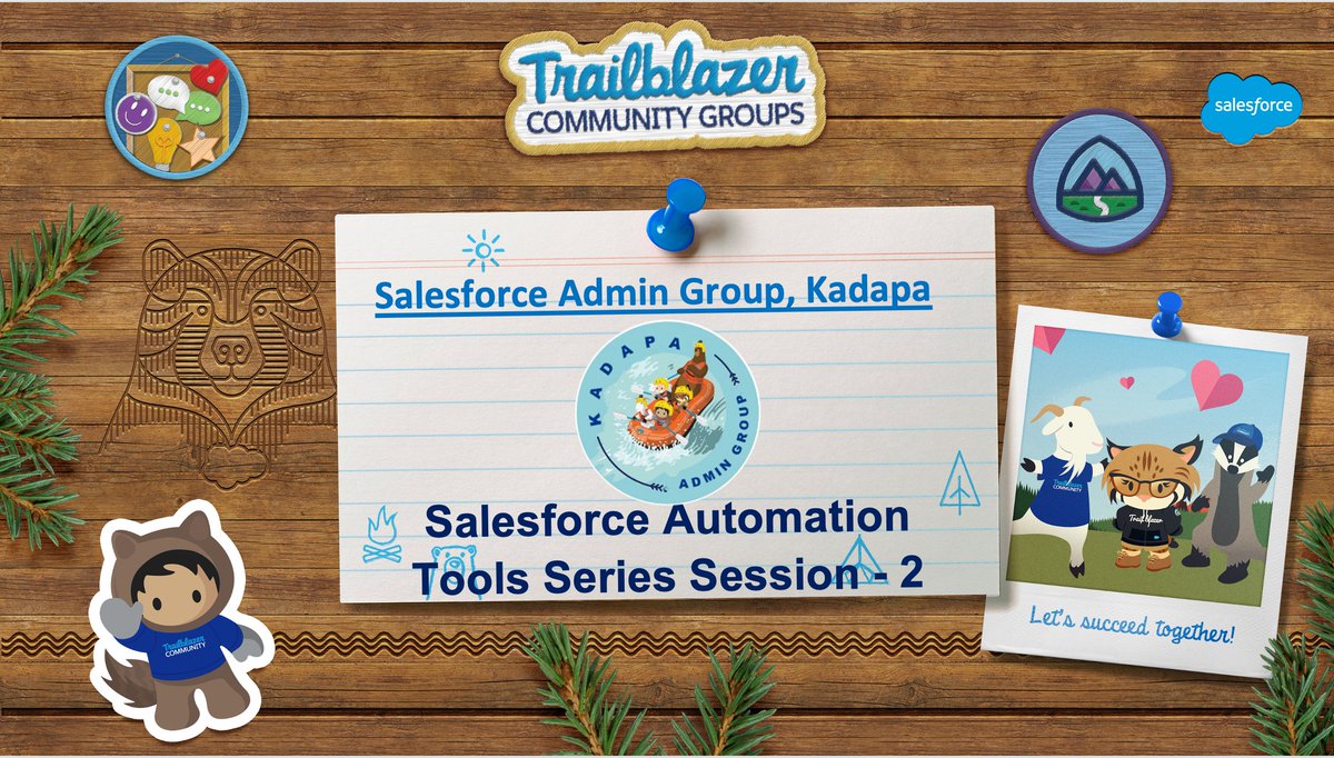 Hello Trailblazers, We the Kadapa Admin Group #KSFACG.We are back with the next session in the series of salesforce automation #KSFACG_SATS  event on 20th Feb with technocrat  
<a href="/bitrapati/">BITRAPATI HARSHA VARDHAN.</a>
RSVP link: bit.ly/KSFACG_SATS-2
Let us learn together 🙂🙂