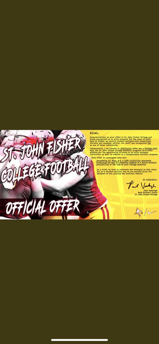 Eliel_Nieves26's tweet photo. Following a great visit, I am blessed to announce my 3rd football offer from  @SJFCFootball @chriskeyes16 @CoachVosburgh https://t.co/CEYggjPfVD