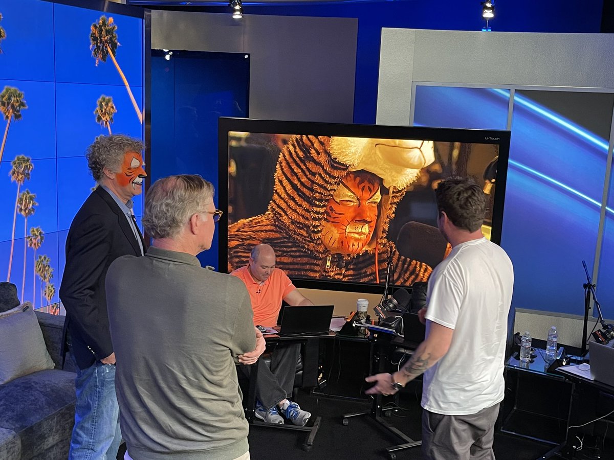 Will Ferrell’s getting a two for one with his face paint… A homage to <a href="/HiMyNameIsSeton/">Seton O'Connor</a> and flying the <a href="/Bengals/">Cincinnati Bengals</a> Colors #SBLVI