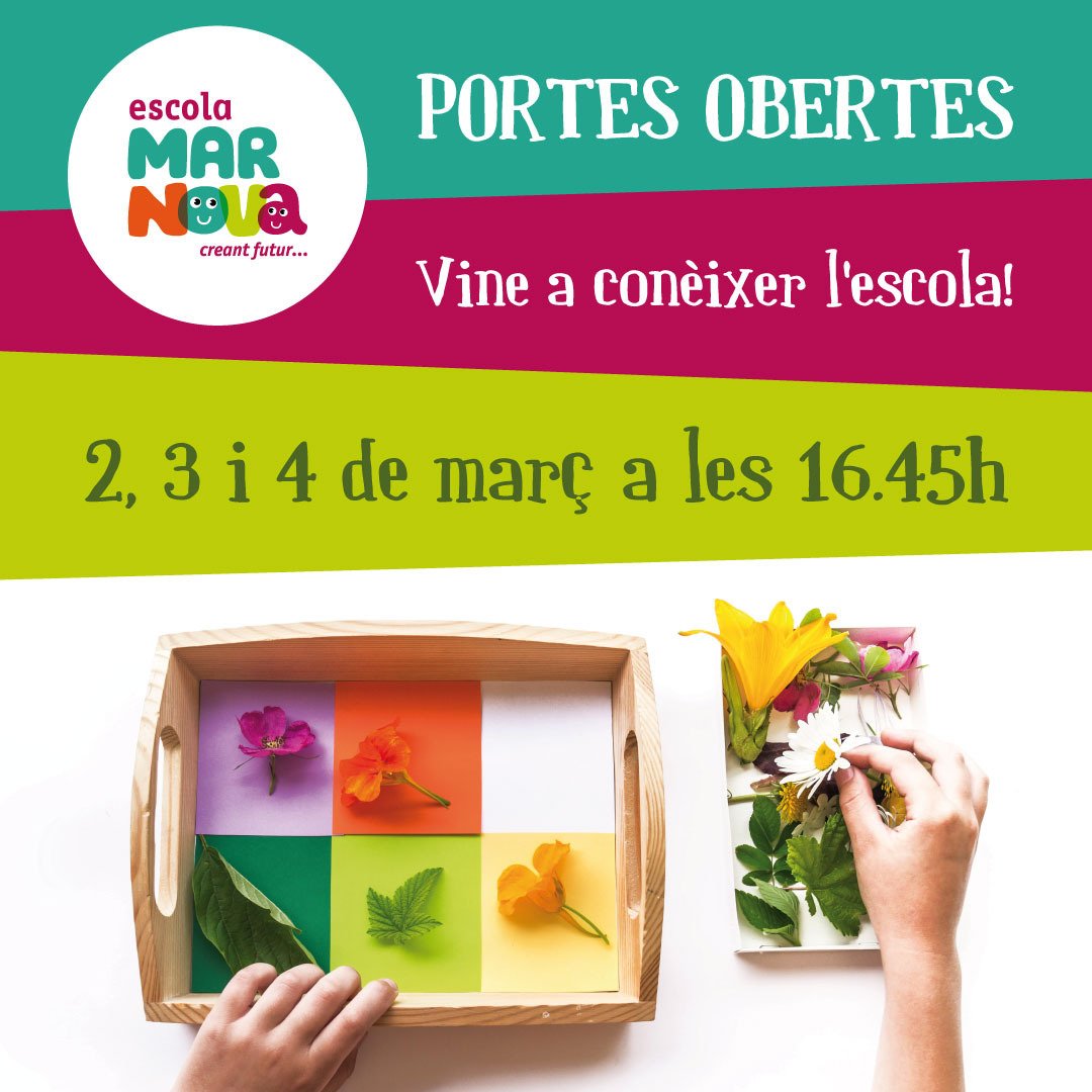 AFAMarNova's tweet photo. Portes obertes 2022, us hi esperem!
Formulari d'inscripcions a https://t.co/ZzwGZZ0co4
#magradalamevaescola #creantfutur #creixemjunts @escolamarnova https://t.co/cb0SRiHEUH