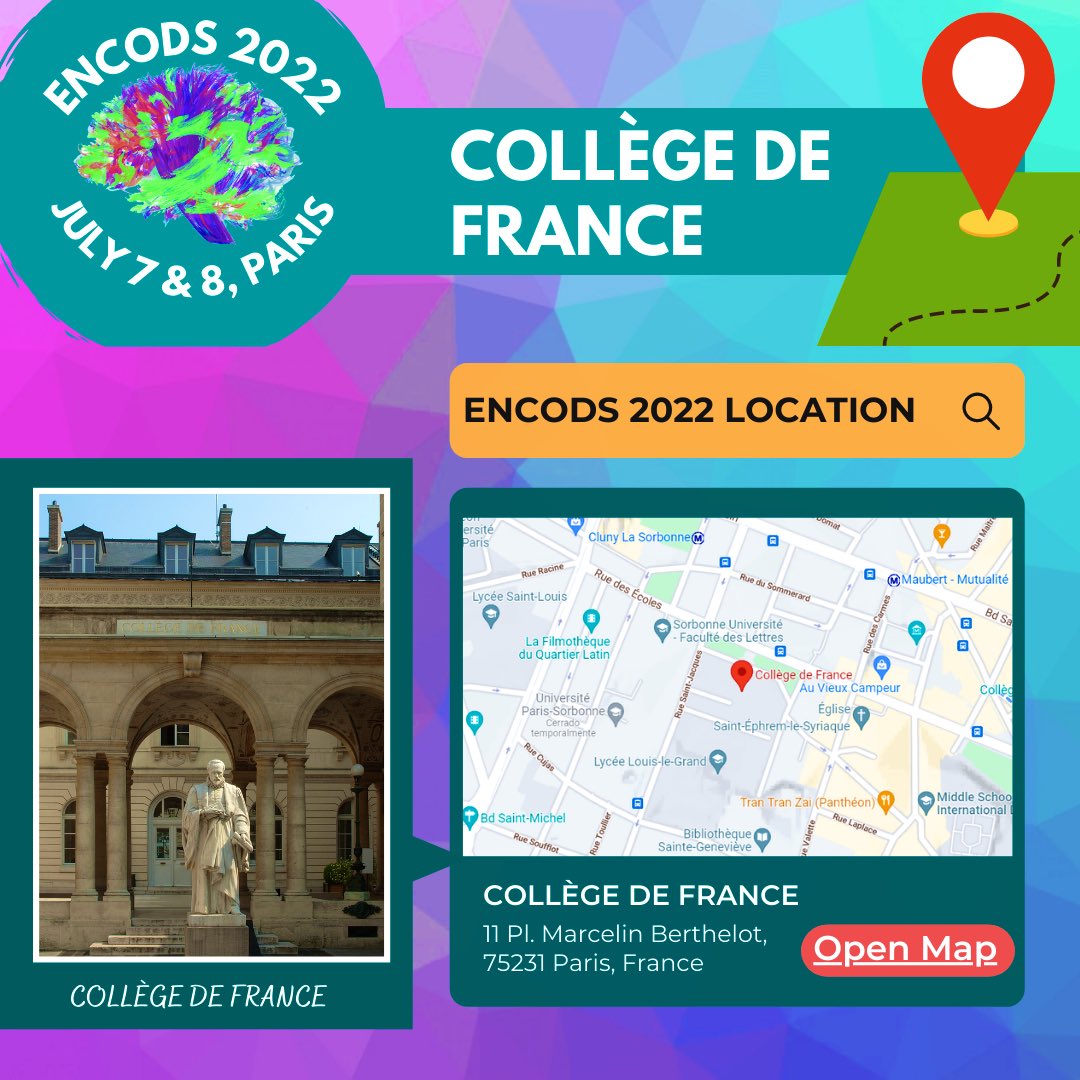 encods2024's tweet photo. Happy to announce ENCODS 2022 conference will occur at Collège de France 👏👏👏🧠 our sponsors: @FENSorg @grassfoundation @ChromaVT 

#neuroscience #brainresearch #neuro #fens #paris #encods2022 #research https://t.co/H5COPya1zY