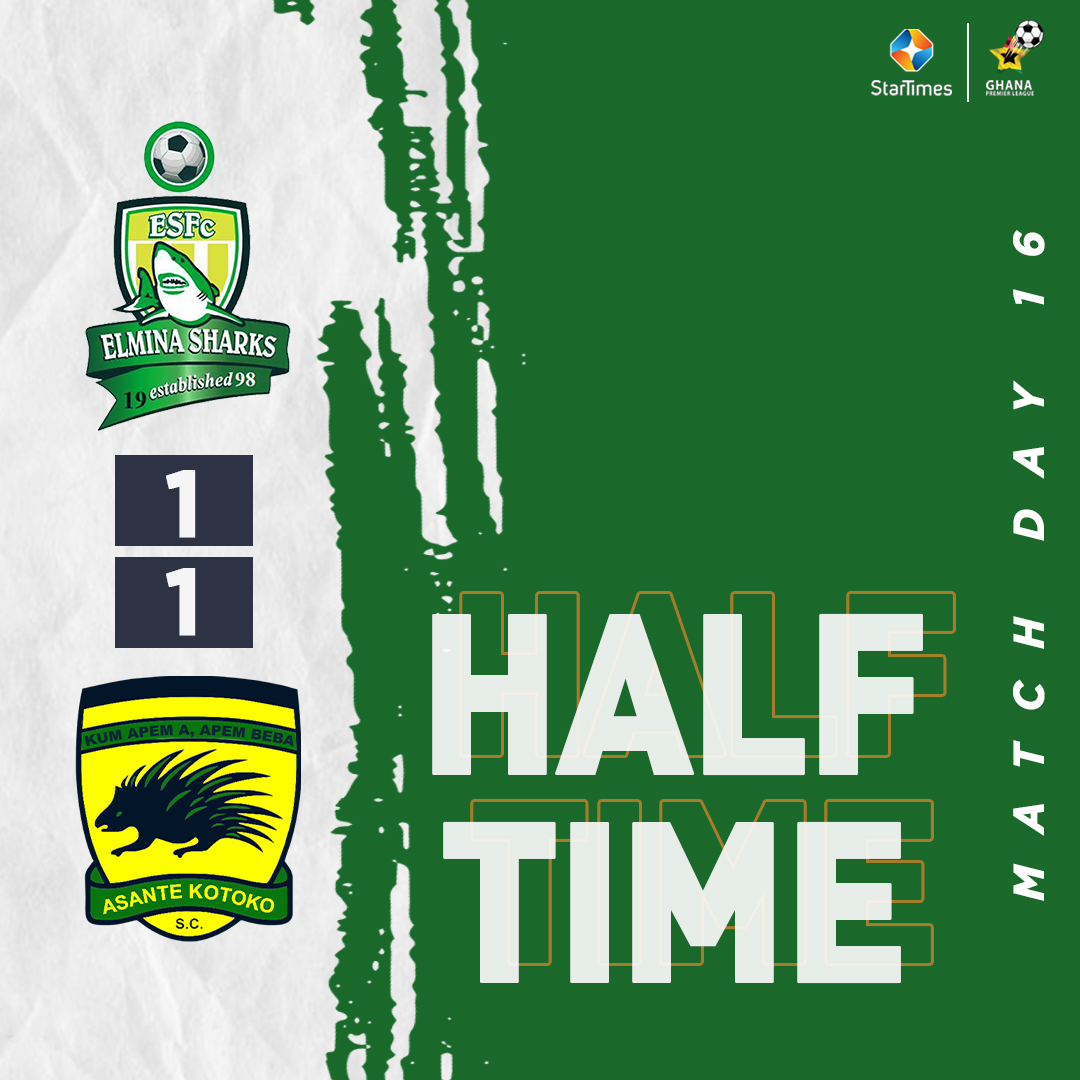 startimesghana's tweet photo. 𝗛𝗔𝗟𝗙 𝗧𝗜𝗠𝗘!
@ElminaSharks 1 : 1 @AsanteKotoko_SC
Showing live on ST Adepa Channel 247 & StarTimes ON App 📲https://t.co/rZyMN2zAch
#GPL #StarTimes #GPLonStarTimes #Ghana #BringBackTheLove #GPLWK16 #ElminaSharks #Kotoko https://t.co/AfubHx3Usp