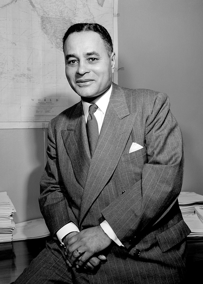 afsatweets's tweet photo. US #Diplomat Dr. Ralph Bunche was the first Black American to be awarded the Nobel Peace Prize in 1950 for his efforts in the Arab-Israeli conflict negotiations while at the United Nations. More about his impressive contributions here: https://t.co/29kbyLRHYn. #BlackHistoryMonth https://t.co/phKIq3ZTUv