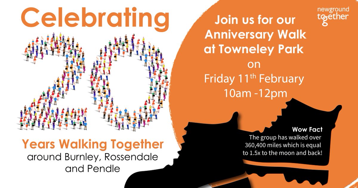 It's been an amazing 20 years! 🙌🍾🎉 Thank you to everyone who joined us. We had a great time!👣🚶🚶‍♀️ We have arranged a celebratory walk on Friday 10am-12pm at Towneley Park Burnley. Meet at Offshoots. All welcome. No need to book. Just come along. ow.ly/R6QA50HO36s