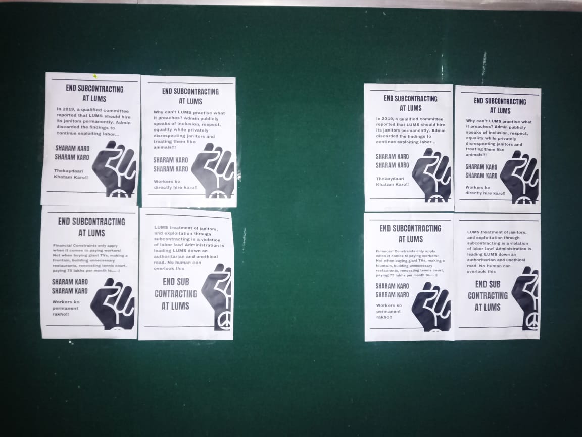 endsubcontracts's tweet photo. Posters are all around campus.
Be our eyes to make sure no one takes these down students!
#EndSubcontractingAtLUMS https://t.co/FvNyPXa0MJ