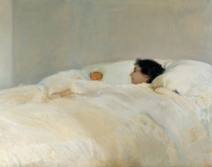 jestefens's tweet photo. @NikSamotracia @rigobandini Bello hilo!!
Gracias!!

Sorolla es el pintor con más cuadros de madres (sin que se trate de la Vírgen). Clotilde, su gran amor, con la hija recién nacida. 
*"Madre e hija" 🥰 https://t.co/mEutVmI8LA