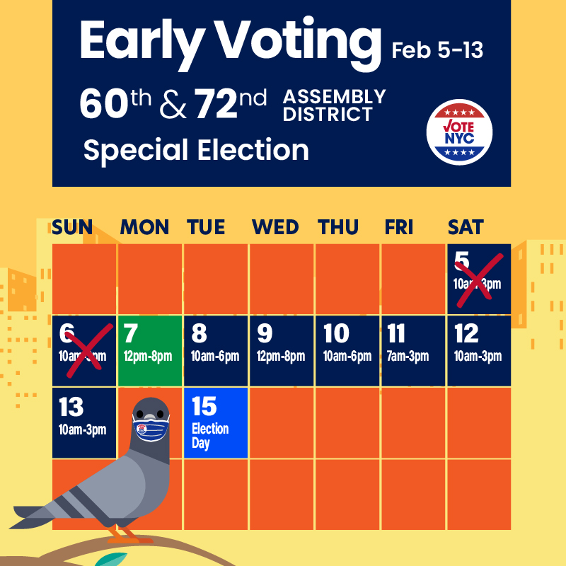 Polls are open 12 - 8 p.m. for Day 3 of Early Voting! Find your early voting site: bit.ly/3IQ8ZgU #VoteNYC