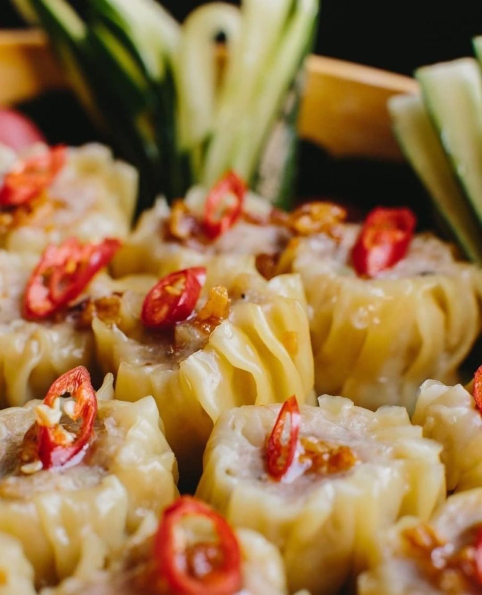 🇹🇭 Kanom Jeeb - Steamed chicken, shrimp, &amp; pork dumplings with mushroom, galangal, and soy chili sauce⁠. tuktukatl.com