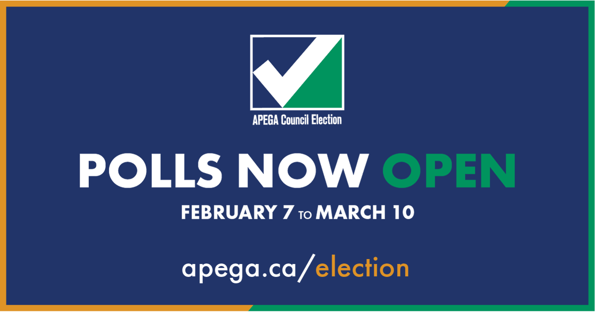 APEGA_AB's tweet photo. #APEGAElection polls are now open. To learn more about the candidates and how to vote, visit https://t.co/SnXcSB1aGE https://t.co/SrV8rEwMmH