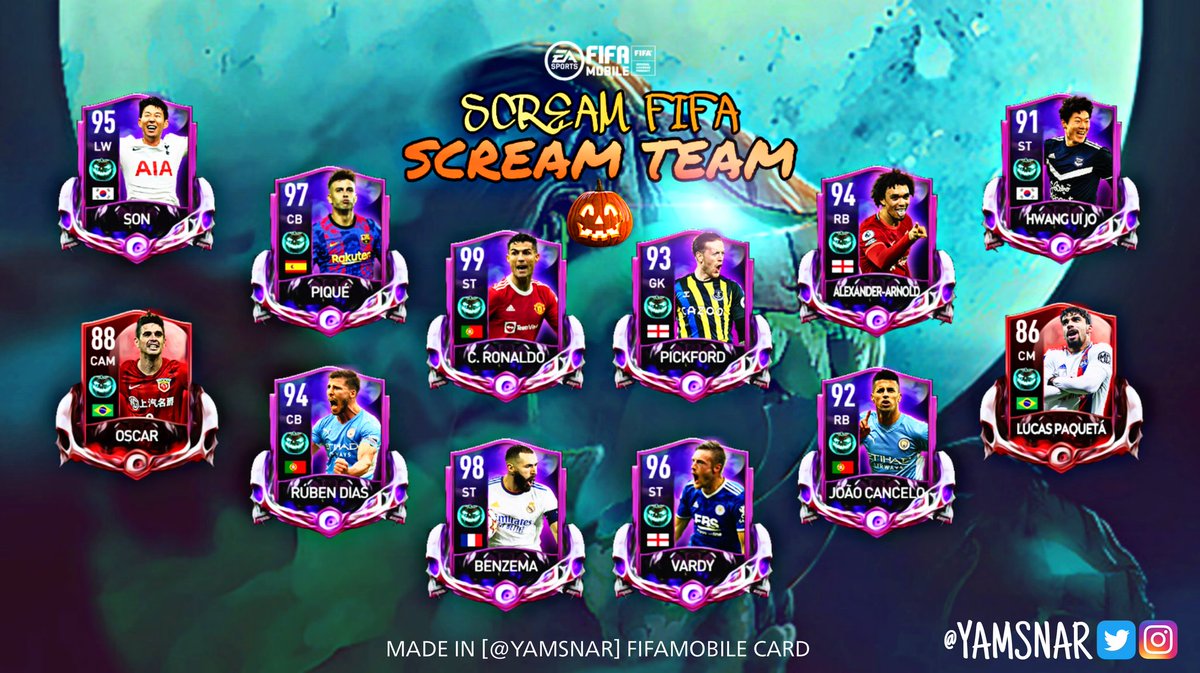 yamsnar's tweet photo. Scream Team🎃🎃 #fifamobile #Scream #fifa22 #fifacard https://t.co/2diNol2lXP