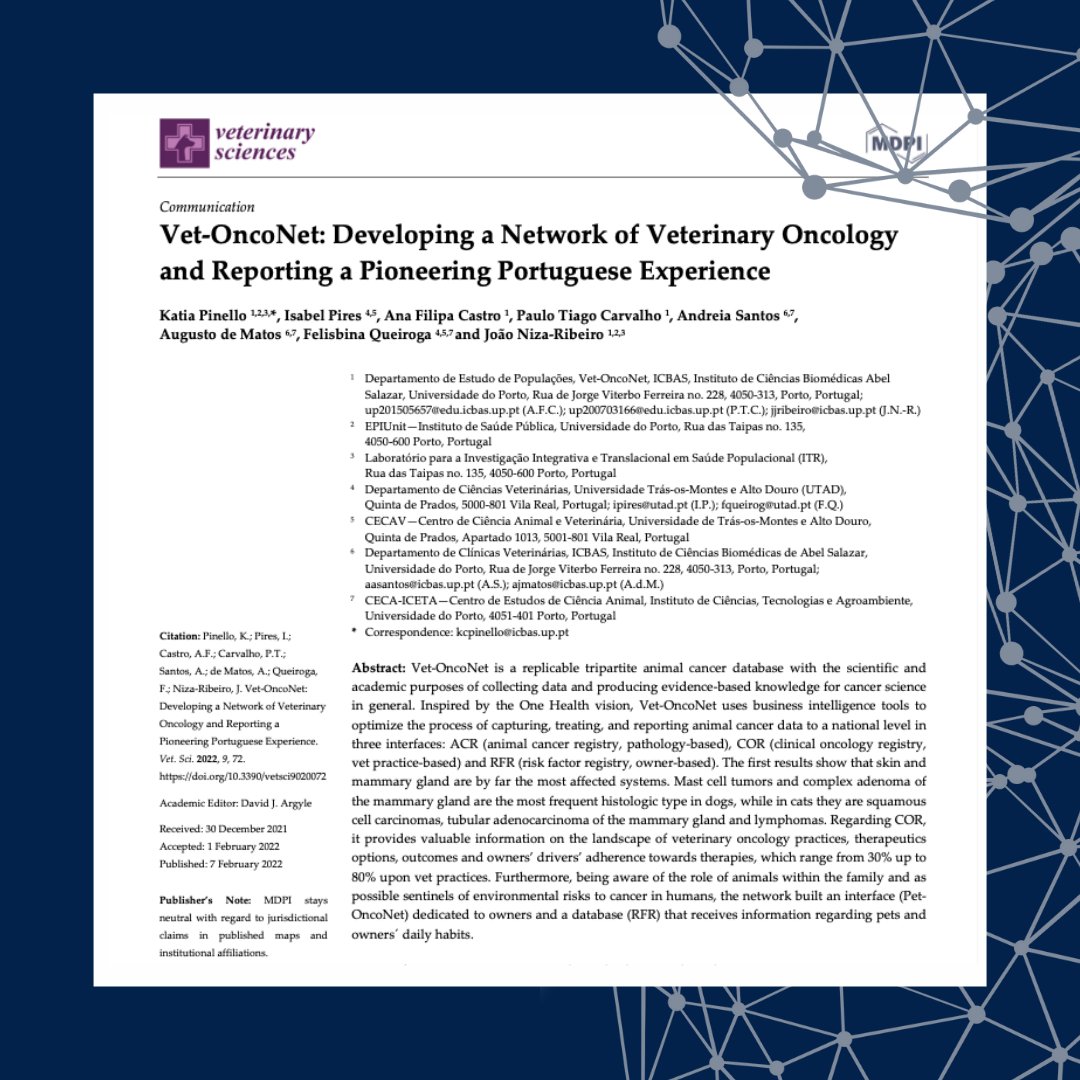VOnconet's tweet photo. The most recent paper from Vet-OncoNet is now available at https://t.co/Affk0UvMyp . 👏👏
#vetonconet #icbas #ISPUP #veterinarymedicine 
#veterinaryoncology #veterinarymedicine #oncology  #neoplasia https://t.co/MXZ2sPogJl