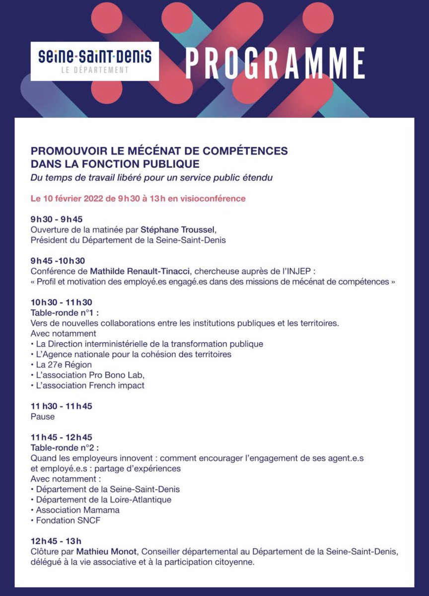 ProBonoLab's tweet photo. 📅 | Public et privé, même combat pour engager ses https://t.co/dbupV9TJGe ?
On vous donne rdv mercredi pour étudier les programmes d’#engagement en entreprise avec @wenabi_com &amp; jeudi pour voir comment le #mécénatdecompétences peut s’adapter au secteur public ! See you there 🤗 https://t.co/DWBLe5XQjX