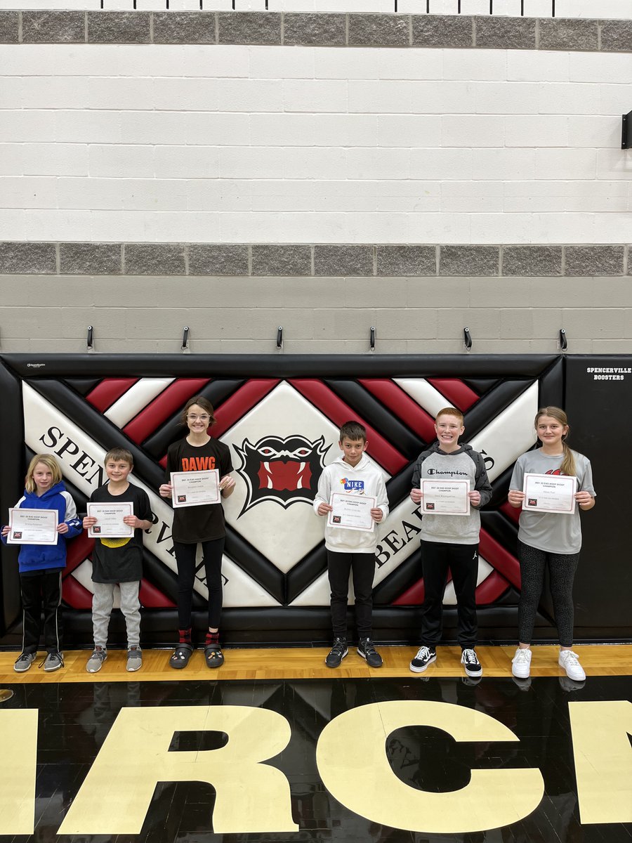 Winners of the 21/22 Elks Hoop Shoot competition. The winners of the 8-9 age division are Emma Pohlman and Jayse Miller, the 10-11 age division winners are  Brooklyn Hollar  and Boston Goecke, &amp; the winners of the 12-13 age division are Drew Baumgartner and  Alexis Post.