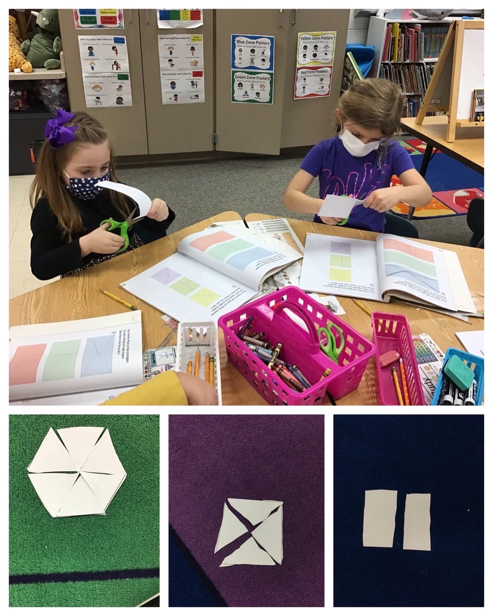 Today we cut flat shapes to turn them into other shapes we’ve learned! ◼️➡️🔺