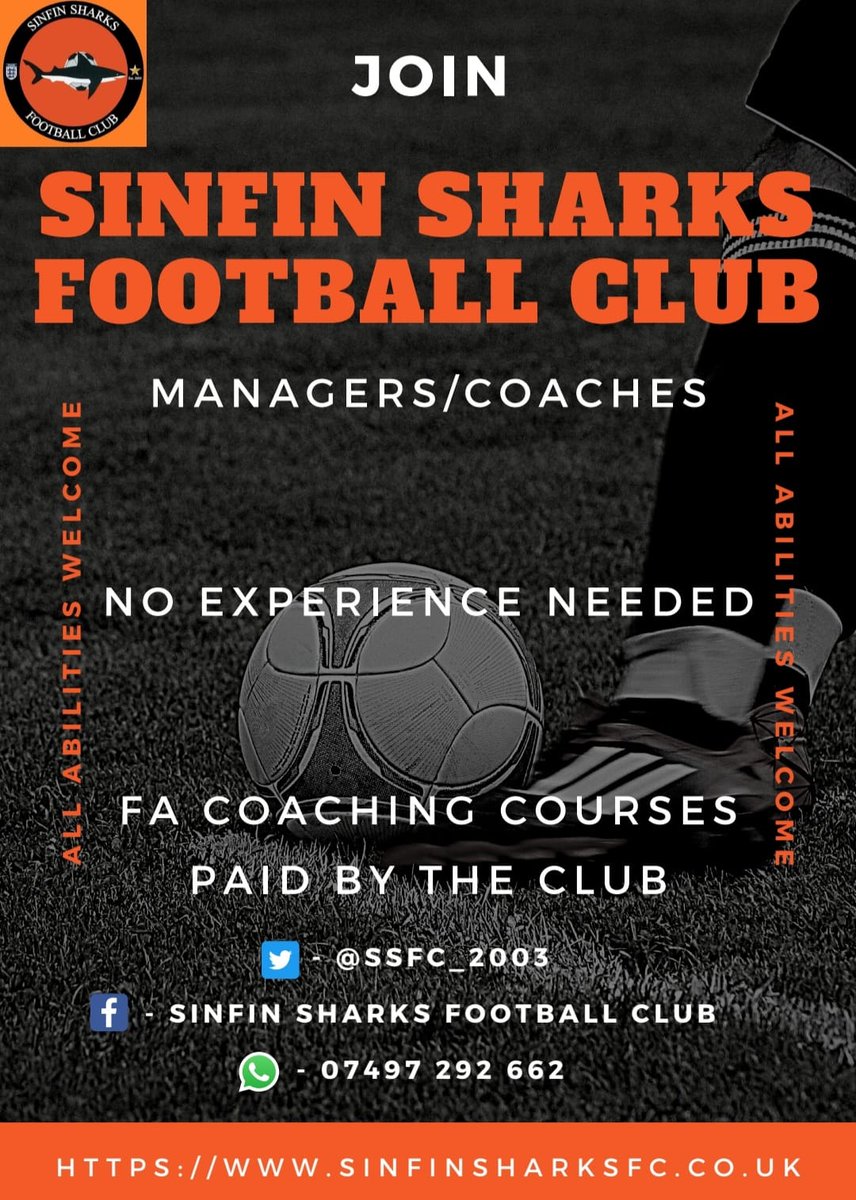 SSFC_2003's tweet photo. 🗣️ CALLING ALL COACHES 🗣️

We are looking for coaches to join the Sharks as we continue to push the growth of the club. 

Get in touch if you're based in #Derby and are interested in coaching, we'll get your journey started ASAP!

🦈🦈🦈

#football #grassrootsfootball https://t.co/MQHNDqjPPF