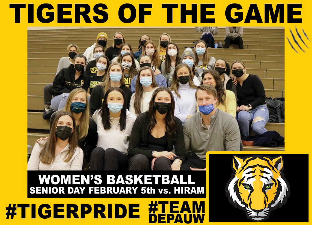 DePauwAthletics's tweet photo. Here are our #TigerFans of the game from
this Saturday's @DePauw_WBB and @DePauw_MBB
Senior day matchups!
Special shoutout to all the Alumni who came out in
support of our men's and women's programs.
#TeamDePauw #WonTheWeekend #TigerPride https://t.co/llrd2o452s
