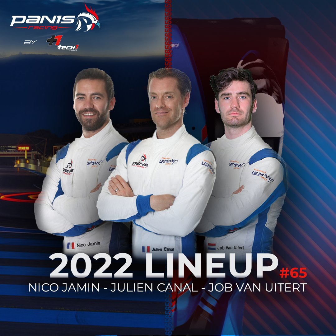 vdS Panis Racing (@vdspanisracing) on Twitter photo 📢 2022 Panis Racing <a href="/EuropeanLMS/">European Le Mans Series</a> lineup!
We’re super excited to start a new season with #JulienCanal and <a href="/nico_jamin/">Nico Jamin</a> and welcome <a href="/JobvanUitert/">Job van Uitert</a> ! We’re looking forward to seeing this trio at work 😀💪
@Tech1Racing <a href="/ELFxRacing/">ELF x Racing</a> @TotalRacingFR <a href="/Oreca/">ORECA</a> 📢 2022 Panis Racing <a href="/EuropeanLMS/">European Le Mans Series</a> lineup!
We’re super excited to start a new season with #JulienCanal and <a href="/nico_jamin/">Nico Jamin</a> and welcome <a href="/JobvanUitert/">Job van Uitert</a> ! We’re looking forward to seeing this trio at work 😀💪
@Tech1Racing <a href="/ELFxRacing/">ELF x Racing</a> @TotalRacingFR <a href="/Oreca/">ORECA</a>