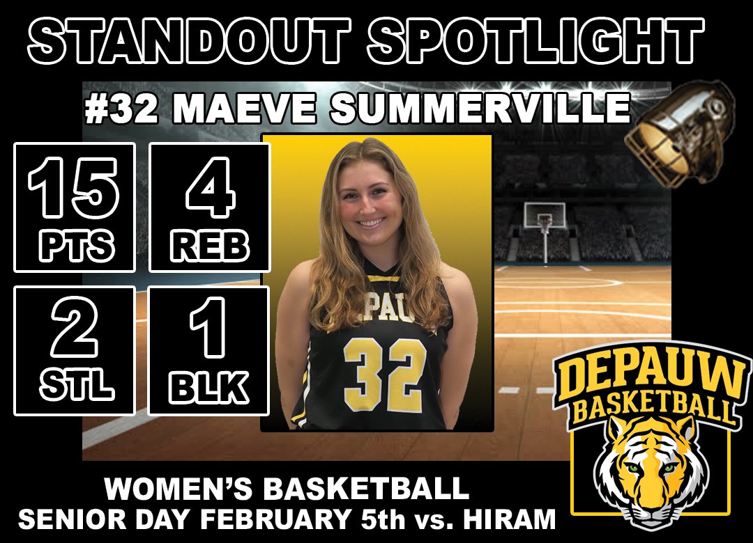 DePauwAthletics's tweet photo. Here are your standout spotlights from this weekend's games!
Great job C. Mixon & C. Brown of the @DePauw_MBB team & M. Summerville & A. Hassel of @DePauw_WBB team!
Learn more at https://t.co/TLR84Nelgg
** More spotlights later today**
#TeamDePauw #WonTheWeekend #SeniorDay https://t.co/Bu60MbiYHs
