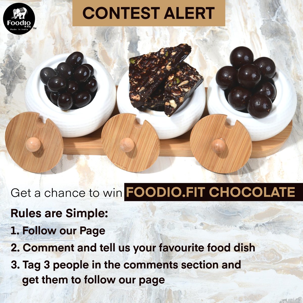 Foodiofit's tweet photo. "Game TIME!
Win https://t.co/GHXTTBcV61 YUMMILICIOUS Chocolate. Rules are Simple:
 1. Follow our Page
 2. Comment and tell us your favorite food dish
 3. Tag 3 people in the comments section and get them to follow our page"

#foodioforlife #chocolates #healthyfood https://t.co/THRtQoTvEA