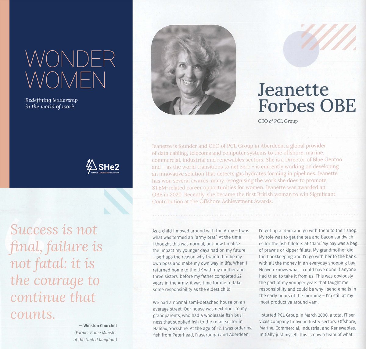 Our founder, Jeanette Forbes, has been identified as one of the UK’s most inspirational business leaders in a new book by <a href="/SHe2_Leadership/">SHe2 Leadership</a>.
'Wonder Women: Redefining leadership in the world of work' shares the stories of 45 high-achieving businesswomen. portlethen.com/2022/02/07/jea…