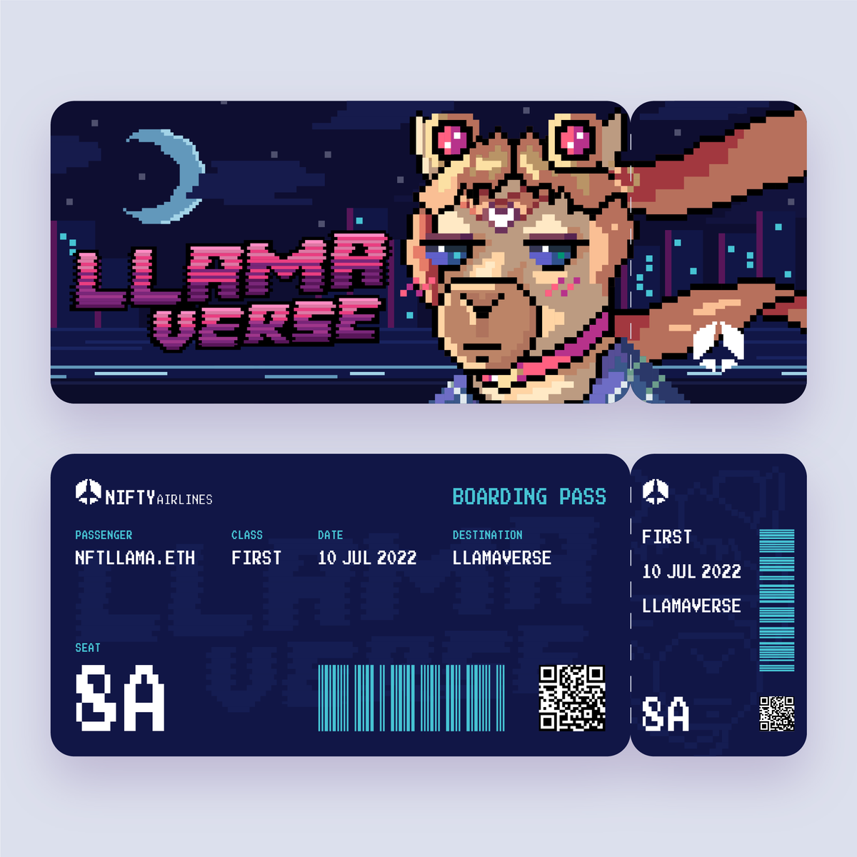 nifty_airlines's tweet photo. GM @NFTLlama, will you fly with us? We prepared an honorary boarding pass for you! https://t.co/ZWK4y0bwsQ