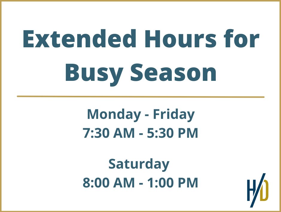 hancockdana's tweet photo. Busy season is officially here which means our extended hours are as well! Feel free to drop off your client documents with Liz at the front desk or in our secure drop box during these times. We look forward to seeing you! 

#busyseason #AdviceThatCounts https://t.co/mjUOFj0KP1