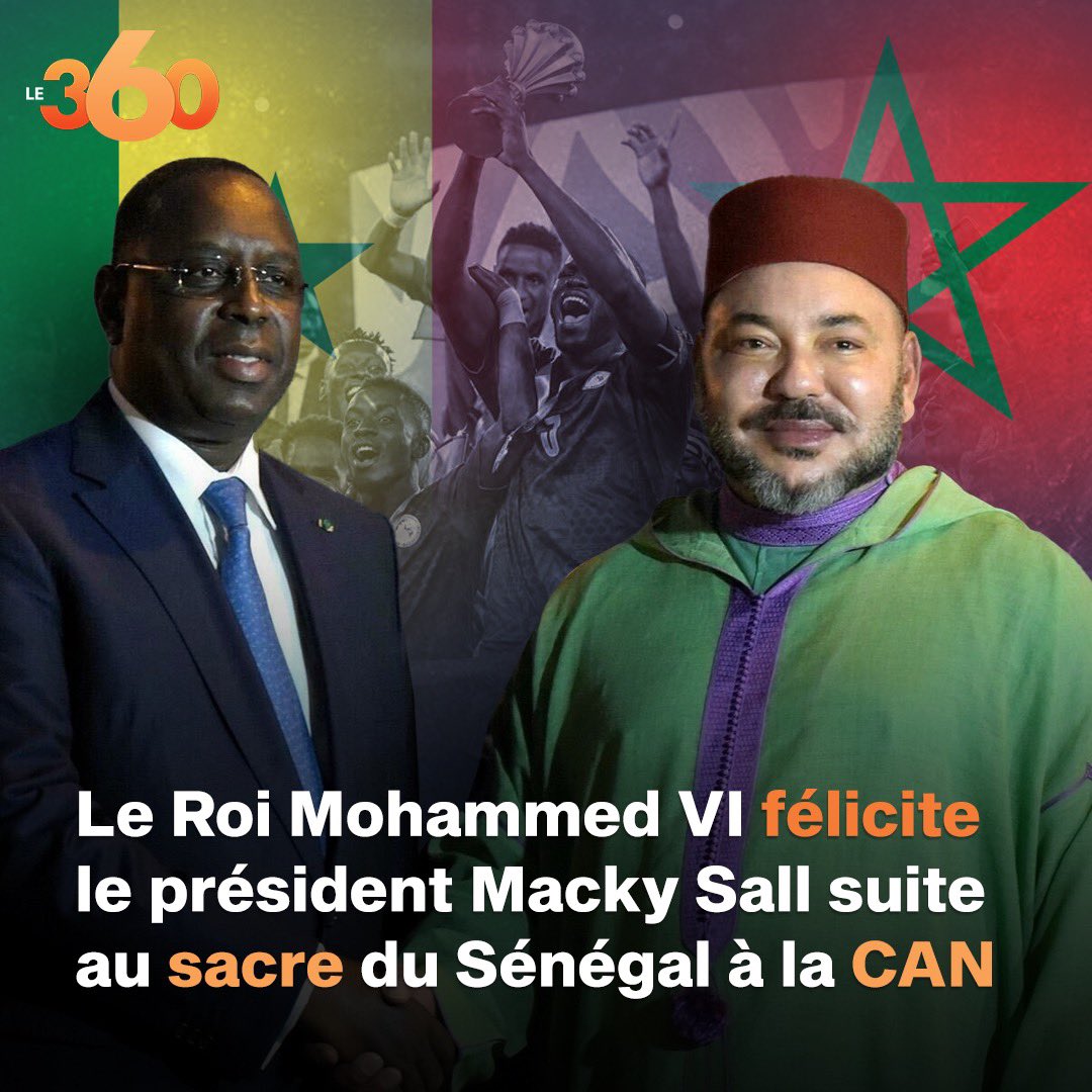 «Je tiens à applaudir les Lions du Sénégal qui, grâce à leur rigueur, leur ténacité et leur grande qualité de jeu, ont pu soulever le trophée de Champions d'Afrique et marquer d'une pierre blanche l'histoire du football sénégalais, faisant unanimement le bonheur de votre Nation»