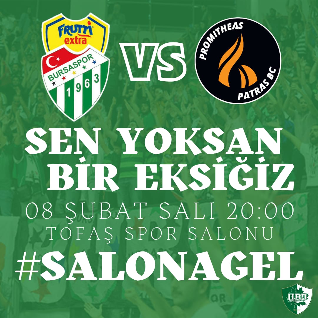 Yarın saat 20.00
 Tofaş Spor Salonu <a href="/BsBasketbol/">Bursaspor Basketbol</a>

#SalonaGelSalona