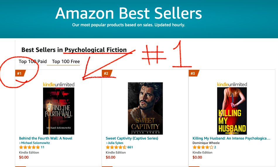 solomowitz3's tweet image. My debut novel, BEHIND THE FOURTH WALL, hit #1 in Psychological Fiction (#2 in Family Life) on Amazon. Its FREE on Kindle TODAY thru February 8th. Please consider reading &amp;amp; leaving a review. Thanks.
#books #Amazon #kindle #free #fiction #debutnovel