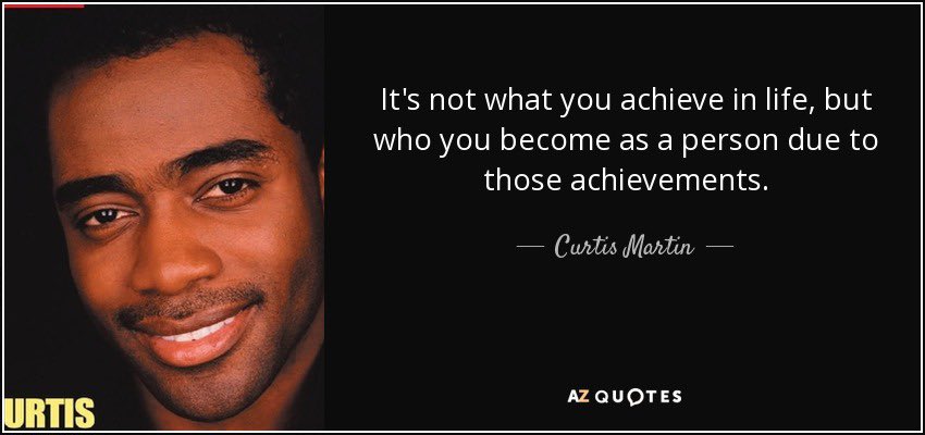 #MotivationalMonday! Favorite Jet of all time with a quote I live by everyday. All about the person you are and work everyday to become the person you want to be! #CurtisMartin #OneNYNJ #NYNJStateOfMind #DreamInBlack #StandForEquality